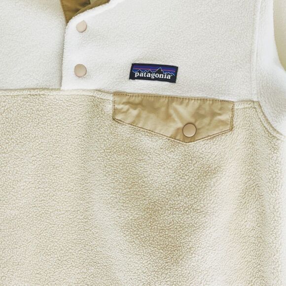 Patagonia Lightweight Synchilla Snap-T Pullover Bleached Stone Khaki Size XS - Picture 4 of 10